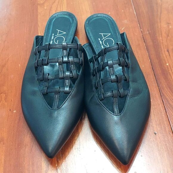 AGL Maluka Slip On Mule Pointed Toe Black Sz 40/ US 9.5 - Picture 1 of 12